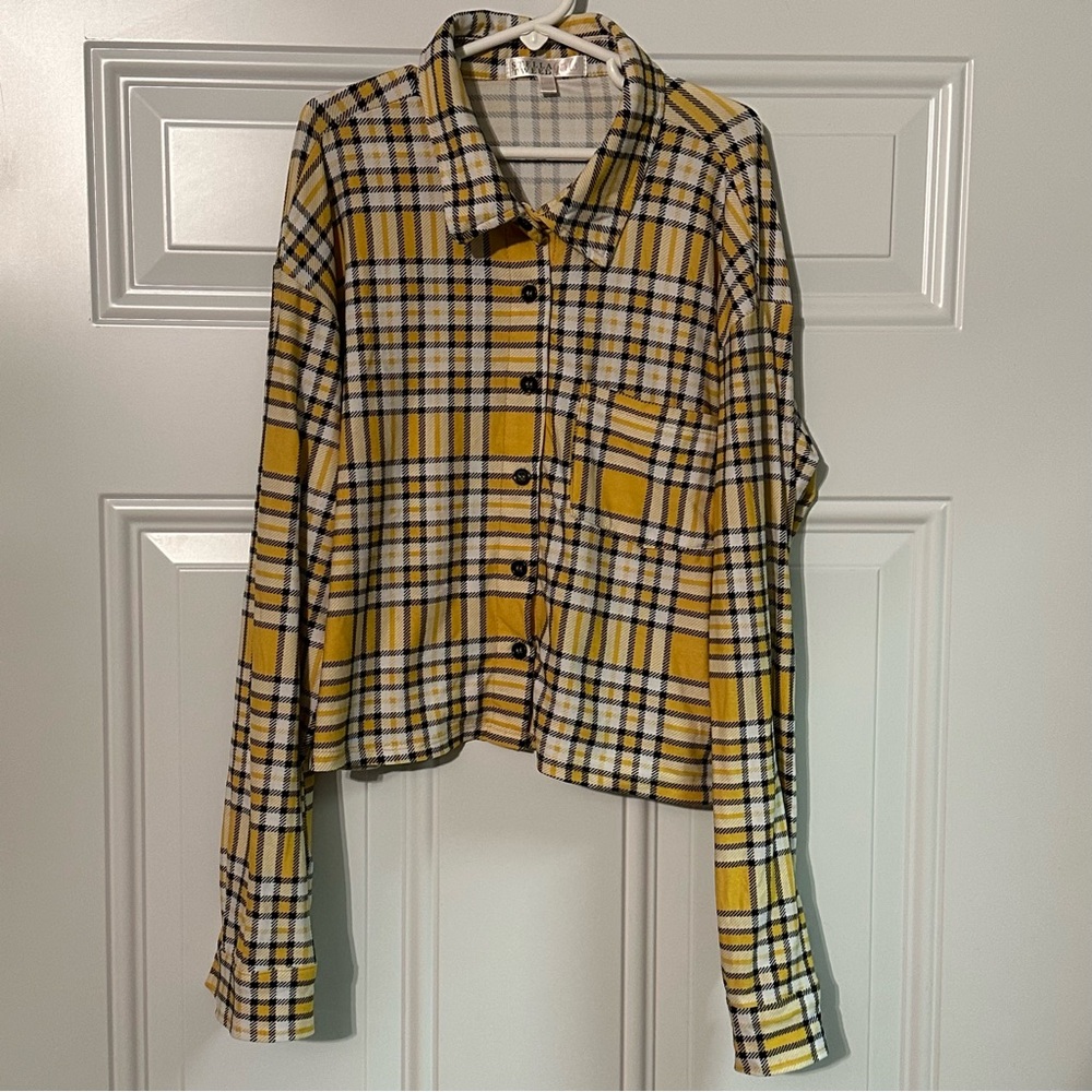 Stella Tweed Long Sleeve Girls Crop Top Size Large (14)